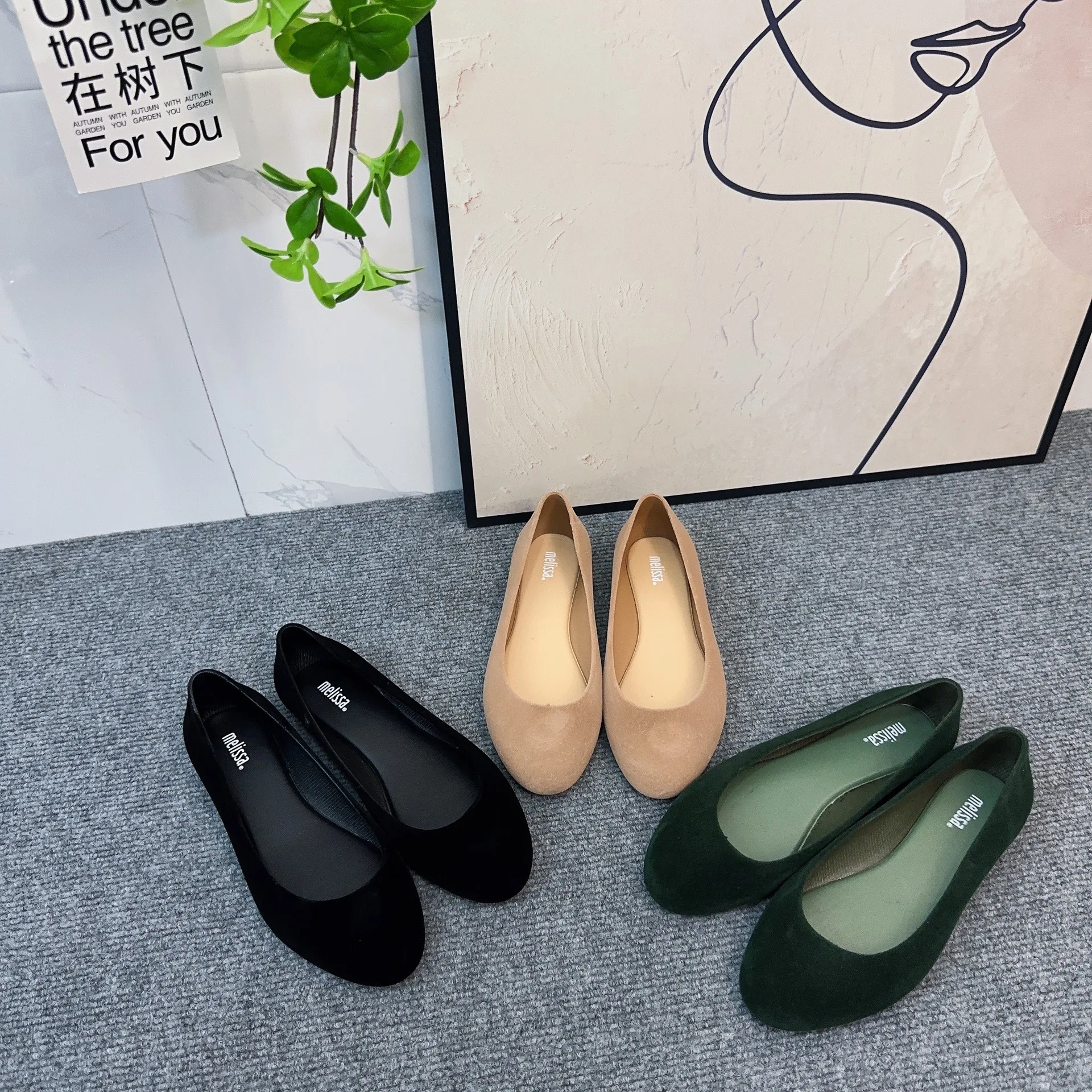 

Весенние новые женские бархатные туфли Melissa, классические женские балетные туфли, желейные пляжные туфли для взрослых и девушек