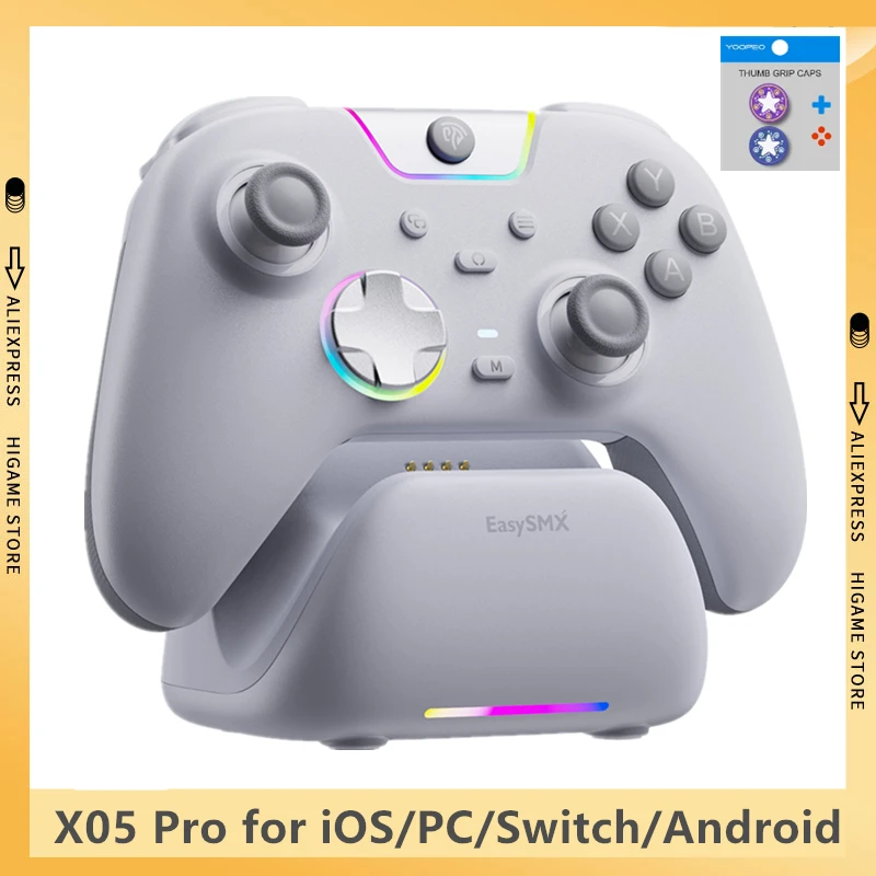 Kabelloser Gaming-Controller für PC Windows iOS Switch Android mit Ladestation Easy SMX Gamepad