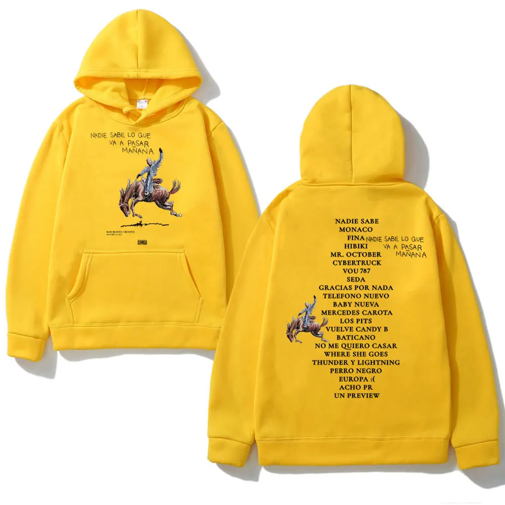Bad Bunny New Album Nadie Sabe Lo Que Va Pasar Manana Sweatshirts Men Women's Vintage Street Hoodies Tops Clothes Warm Pullovers