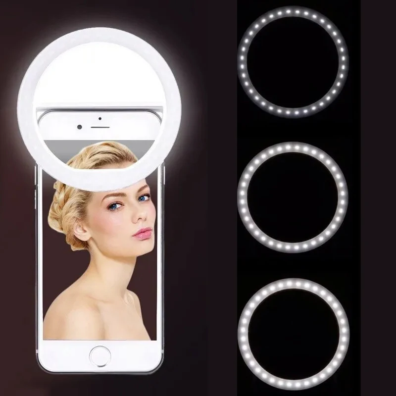 Usb Charge Selfie Light Ring Light Led Illuminazione Fotografica Lampade Fotografiche Video Light Photography Ringlight Photo For Smartphone