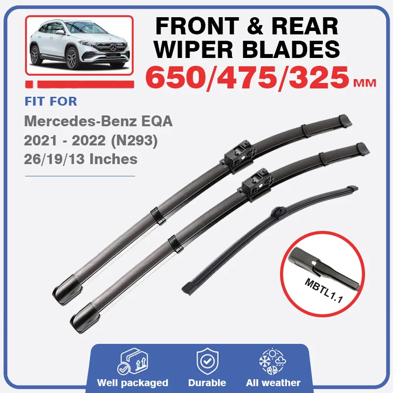 

Front Rear Wiper Blades For Mercedes Benz EQA 2021 2022 H243 Windshield Windscreen Window EQA250 EQA 250 300 350 Car Accessories