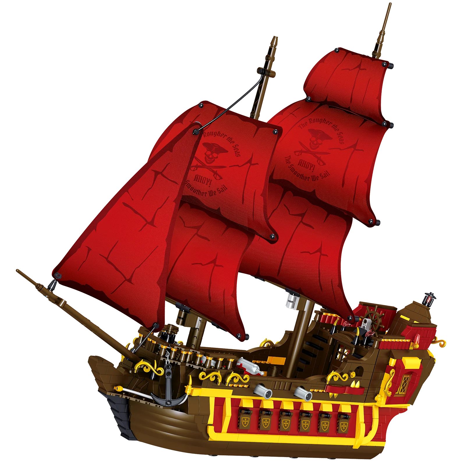 

Building block toy MOC pirate ship model decoration creative 1427pcs DIY assembly toy set hot holiday gift birthday boy