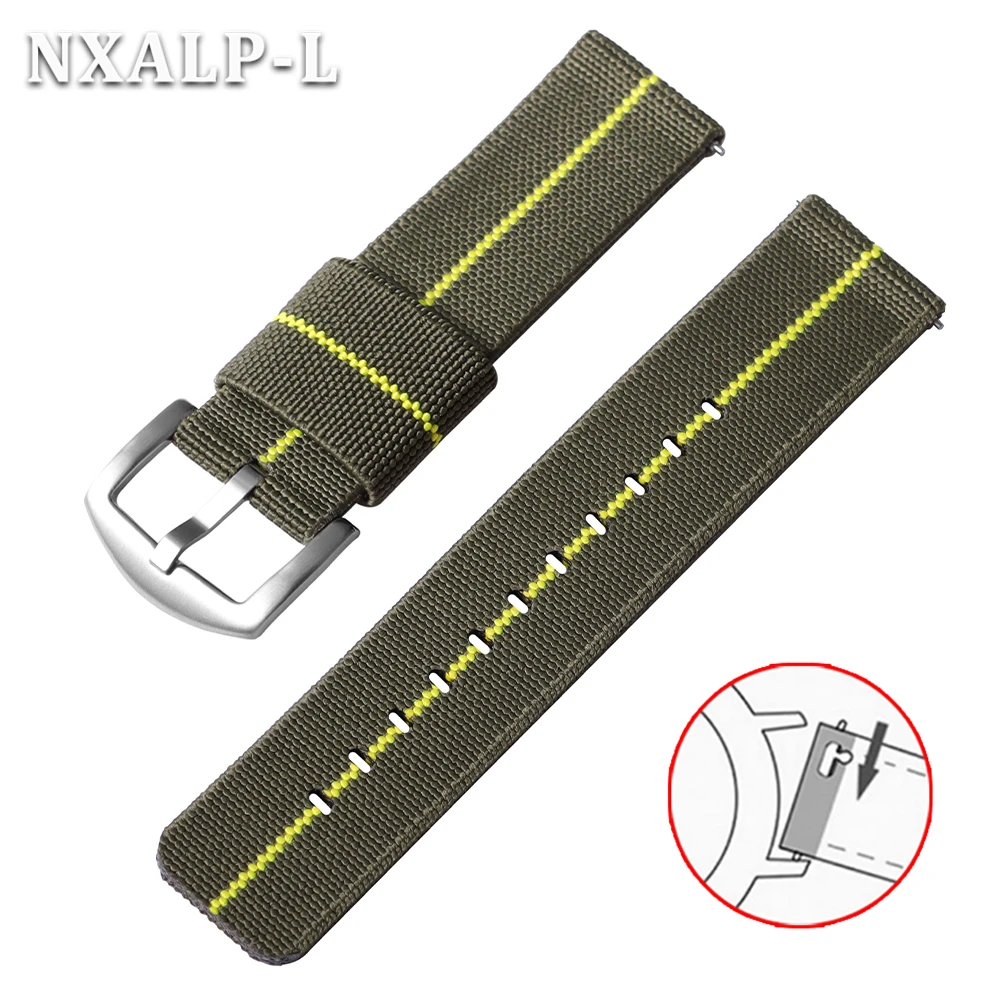 Military-Style Elastic Nylon Watch Band - Quick Release Sport Strap