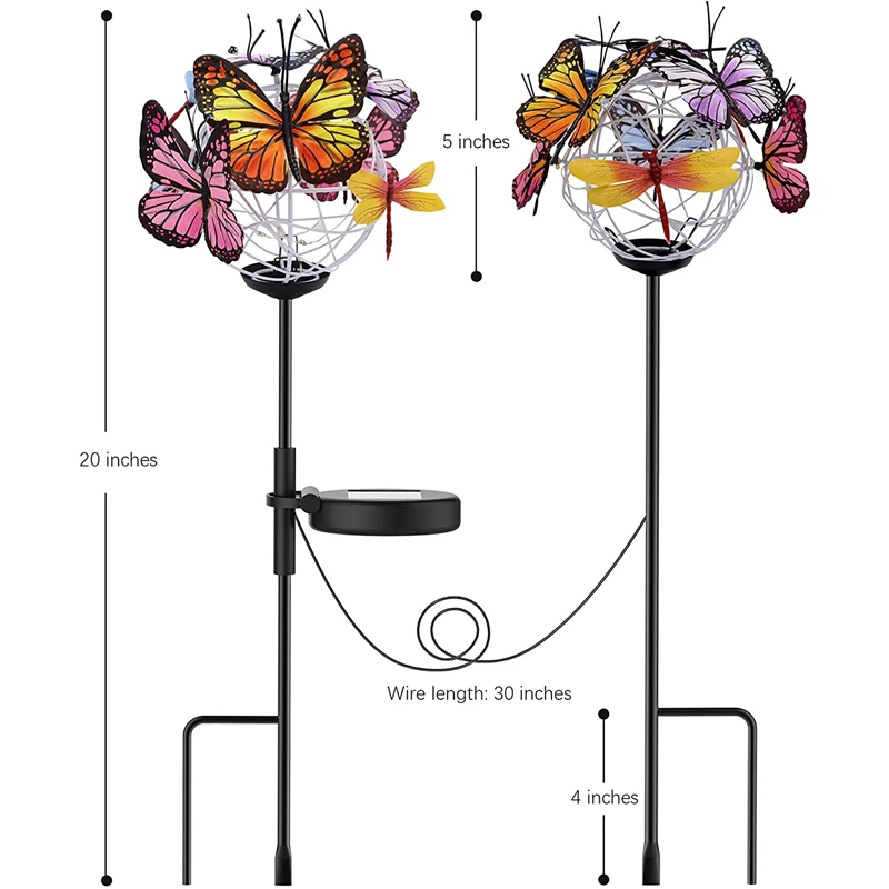 solar garden lights Led Butterflies Solar Garden Lights Outdoor Dragonfly Lawn Lamps  Lawn Landscape Stakes Lamps For Courtyard Decor solar lights outdoor