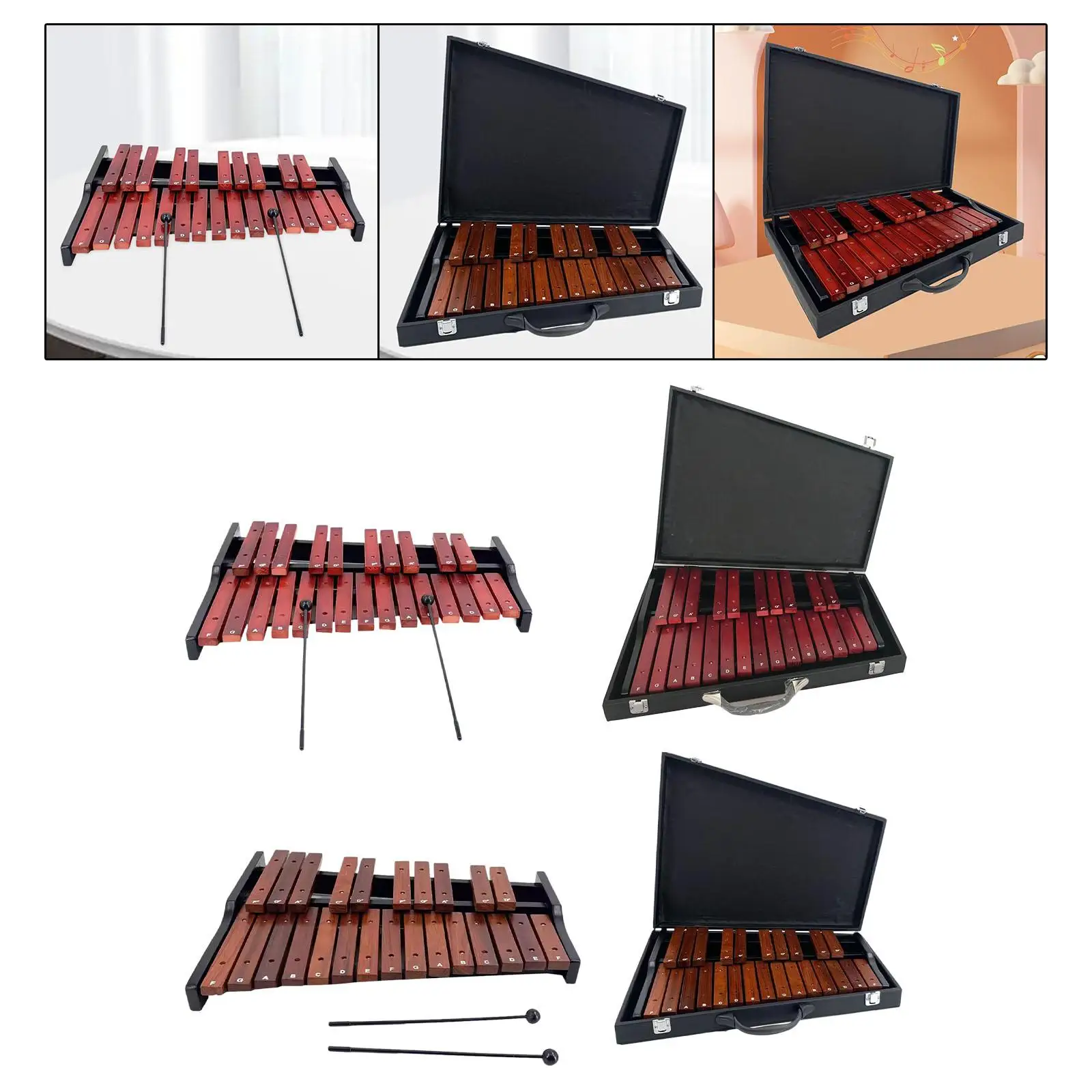 25 Note Glockenspiel Montessori Educational Fine Motor Skill Xylophone for Kids Percussion Instrument for Music Lessons Event