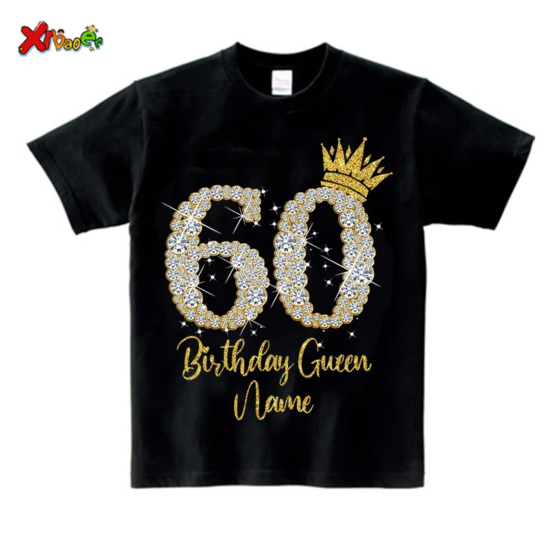 Diamond 60th Birthday Queen Shirt Family Matching Outfit Birthday Crew TShirt 60th Party Custom Name Shirt Family Birthday Squad 2