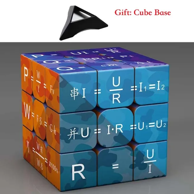 3x3x3 Magic Puzzle Cube Math Chemistry Element Physical Kids Puzzle Cube with Base Magic Cube Children's Gifts Educational Toys 6