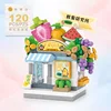 NEW Restaurant Dessert Coffee Pet Fruit Store Street View Food House Building Blocks Kit Girls Bricks Model Kids Toy Children 3