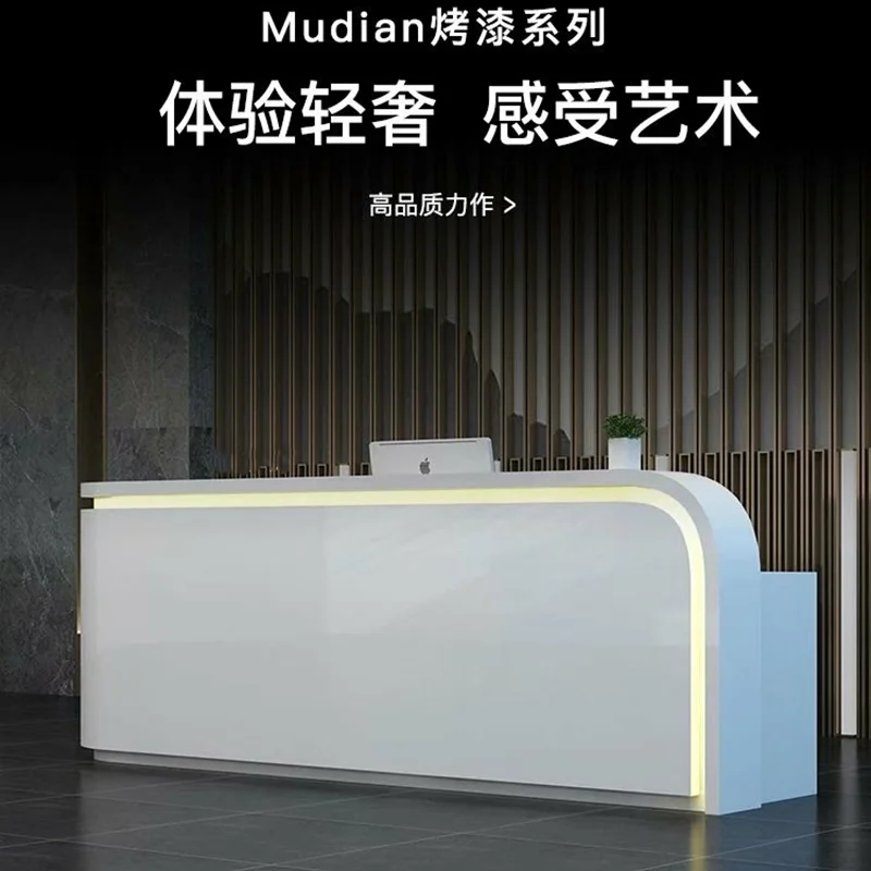 Description Picture 2 of itemSalon Reception Desk Counter Rostrum Restaurant Office Service Desk Vanity Front Coffee Scrivania Gaming Office Furniture