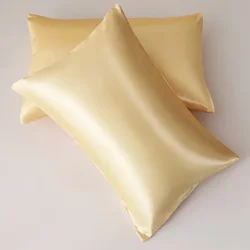 Luxurious Silky Satin Pillowcases - Soft, Skin-friendly, and Smooth - 51x102cm(20x40in)2pc (Gold)