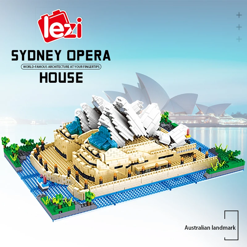 

LEZI Sydney Opera House Set Building Blocks World Famous Mini Micro Street View Architecture Model Bricks Children's Toys Gift