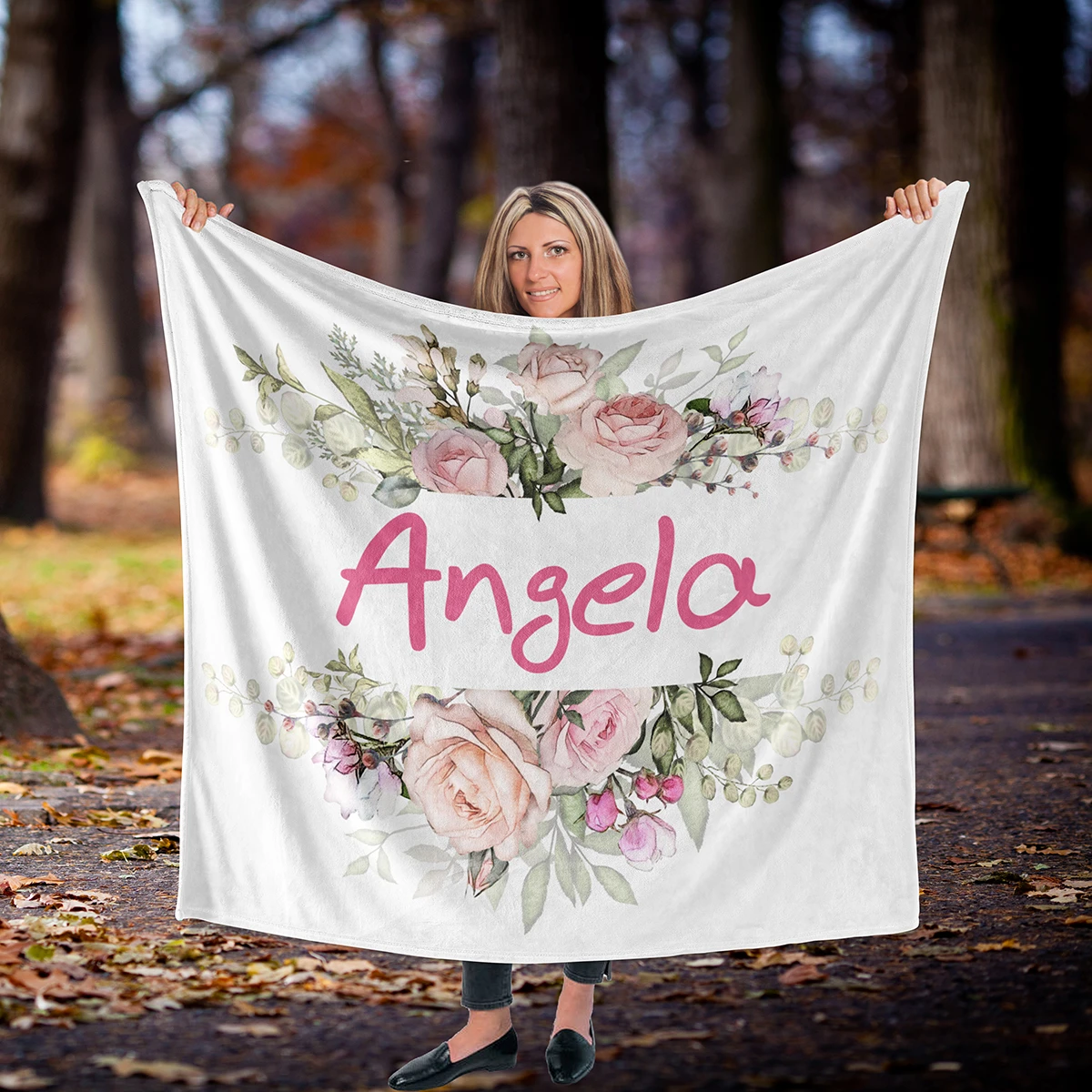 Newborn Name Personalised Cartoon Baby Blanket Swaddling Infant Baby