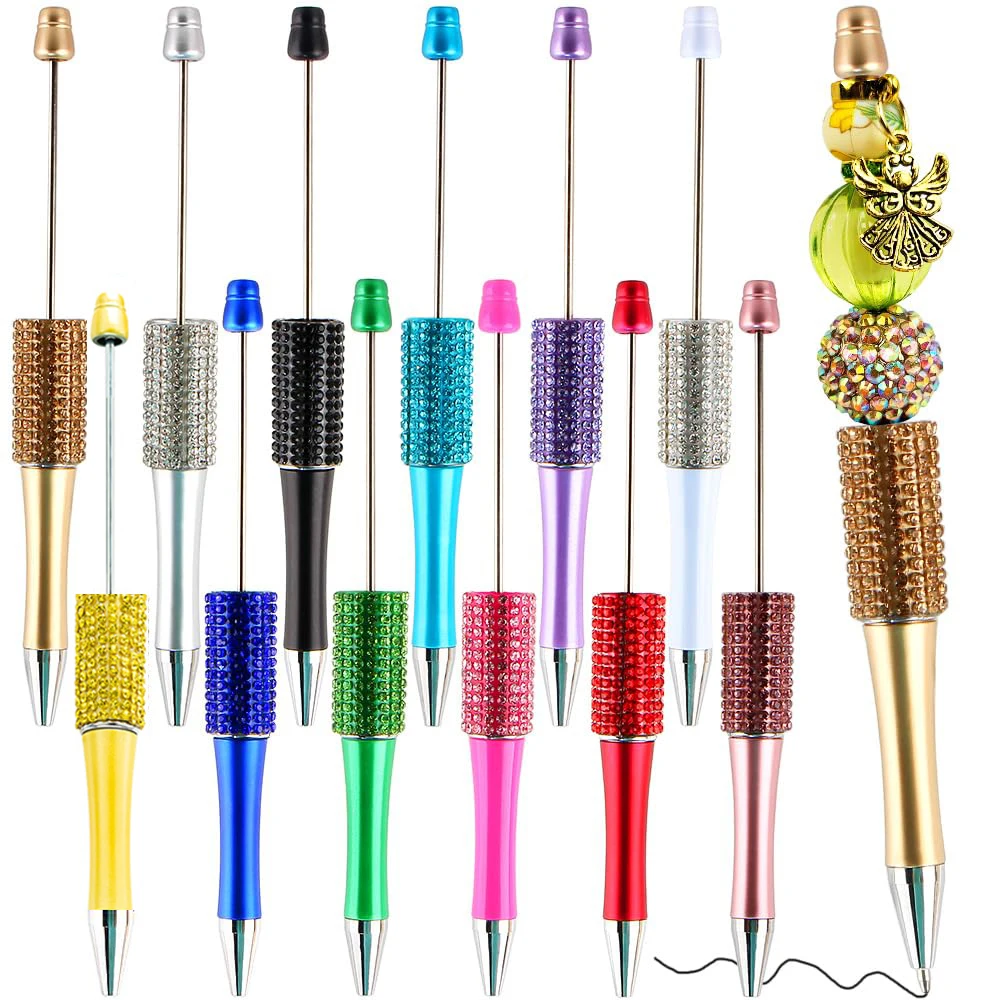 

40pcs DIY Bead Pen Diamond Bead Ballpoint Pens Diamond Beadable Pens Handmade Bead Ball Pen