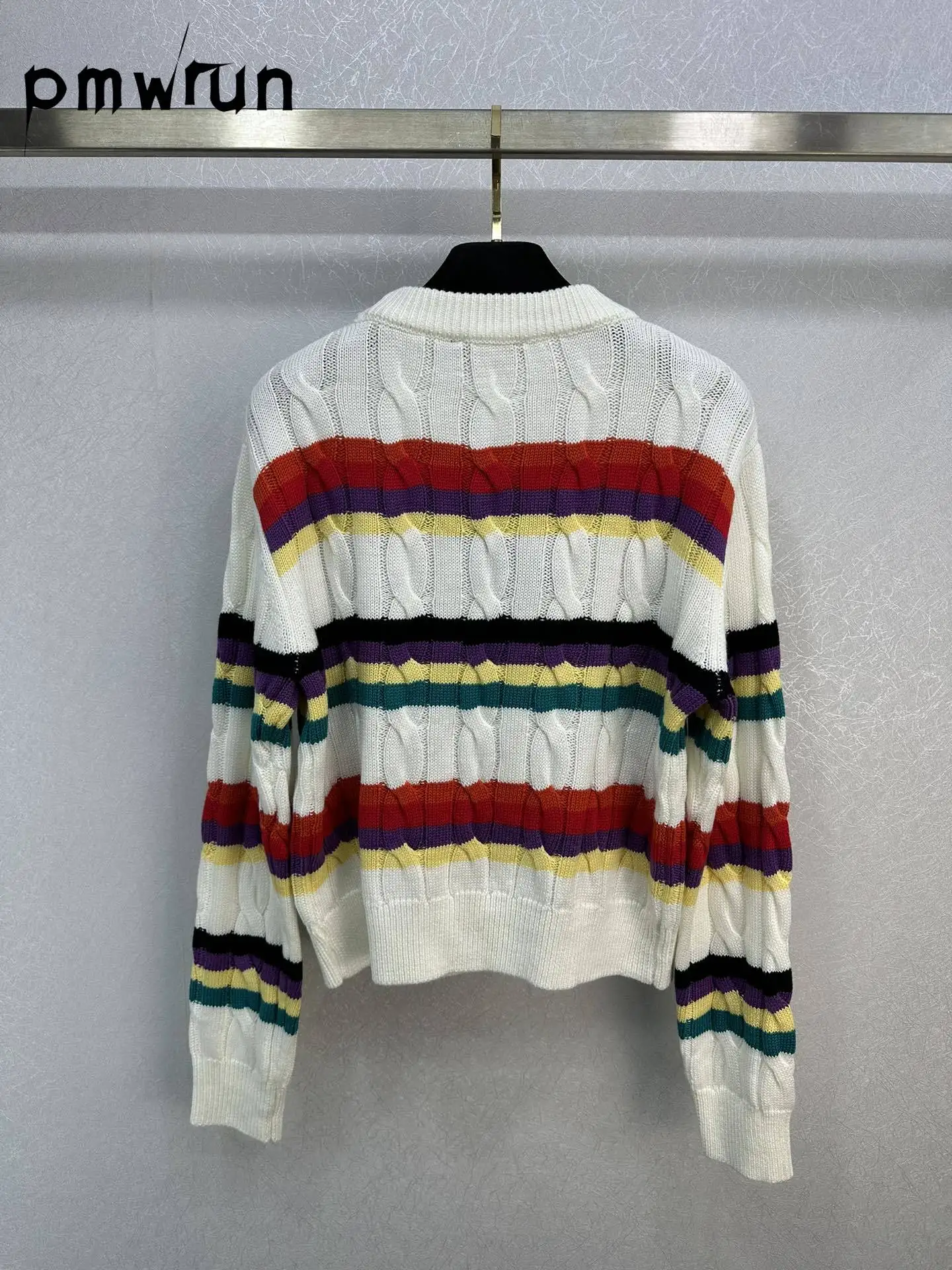 

Contrast Stripe Pullover, New, Autumn, Winter, 2022