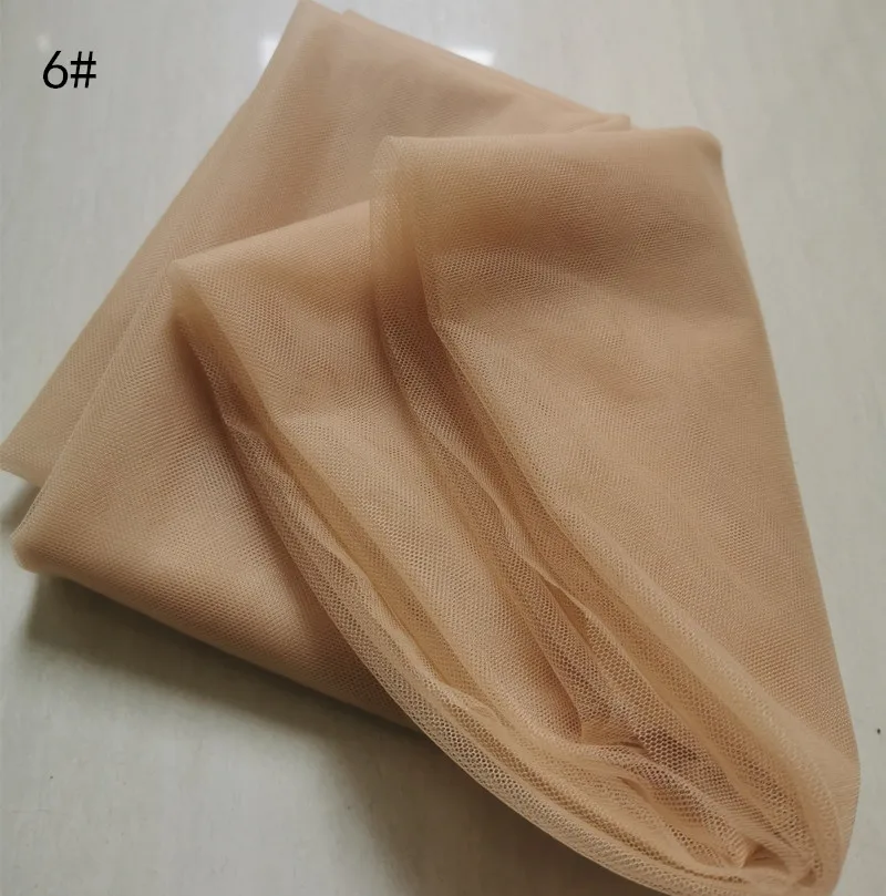 피부 친화적 무사 베이지 누드 스킨, 안티 후크 웨딩 원피스 원단, 투명 소프트 경량 투명 그물 얇은 명주 그물