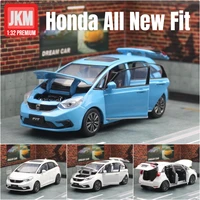 1/32 Honda FIT JAZZ SUV Sport Toy Car JKM Diecast Miniature Model Doors Openable Sound & Light Collection Gift For Boy Boys Kid 1