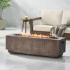 48" Outdoor 50,000 BTU Rectangular Iron Propane Fire Pit, Brown Wood Pattern (Tank Cover not Included) 1