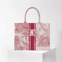 Personality American Style Trends Stripe Printing Women's Handbag Customizable Letters Canvas Tote Beach Bag Wedding Gift 5