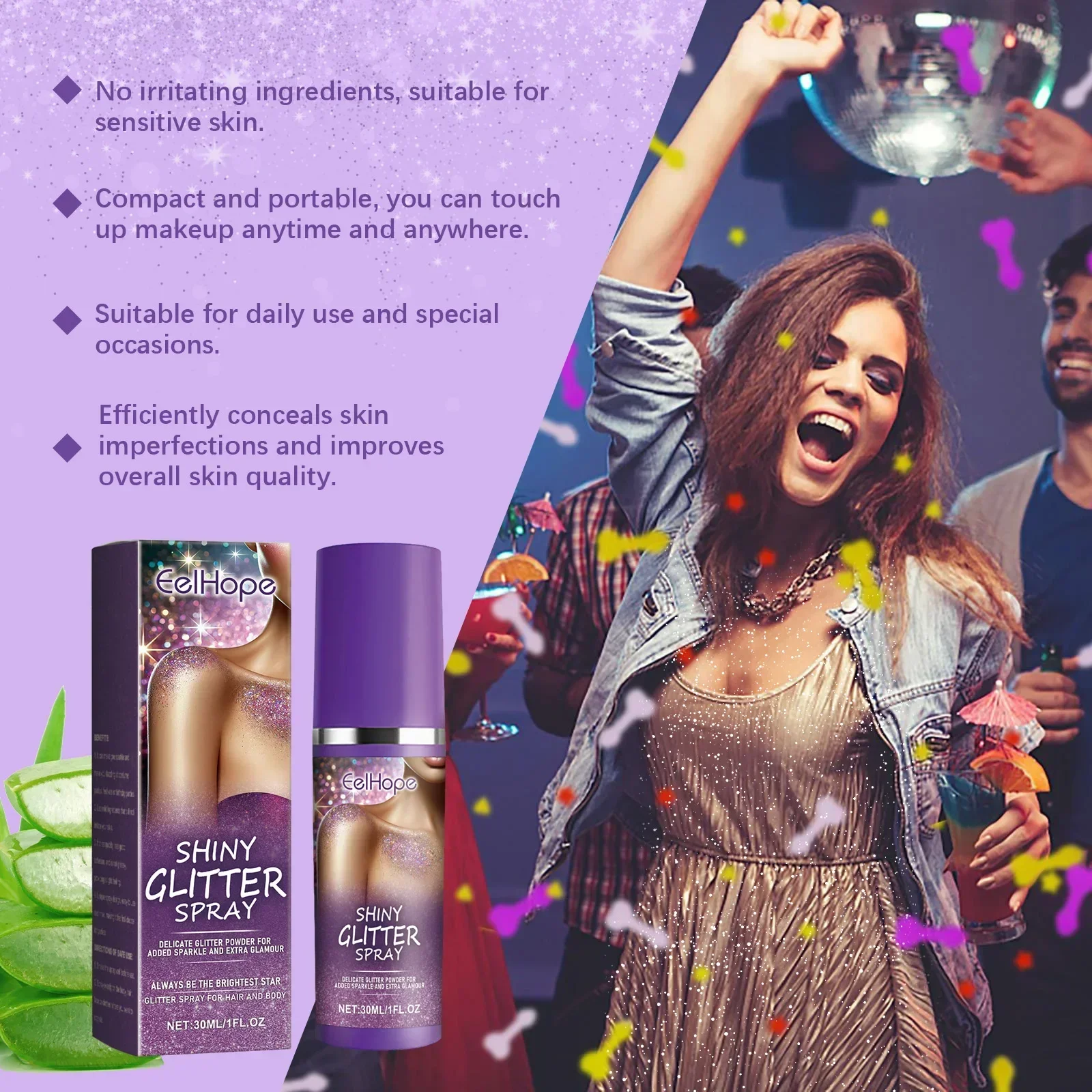 Highlighter Powder Spray Glitter Body Gel Waterproof Long Lasting Shiny Face Contour Hair Body Clothes Glitter Female Makeup Hot 5