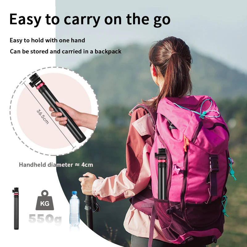 Light stand photographic light stand photo tripod Extendable Aluminum Tripod Portable Adjustable Light Stand 1/4 Screws Head Camera Phone Tripod Lightweight for Traveling