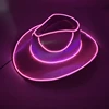 New Arrival Pearlescent Cowboy Hat Dance Costume Decorate Glowing Cowgirl Cap Glowing For Neon NightClub 4