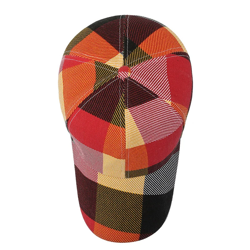 Spring Summer Women Men Plaid Baseball Caps Sun Hat Outdoor Sports