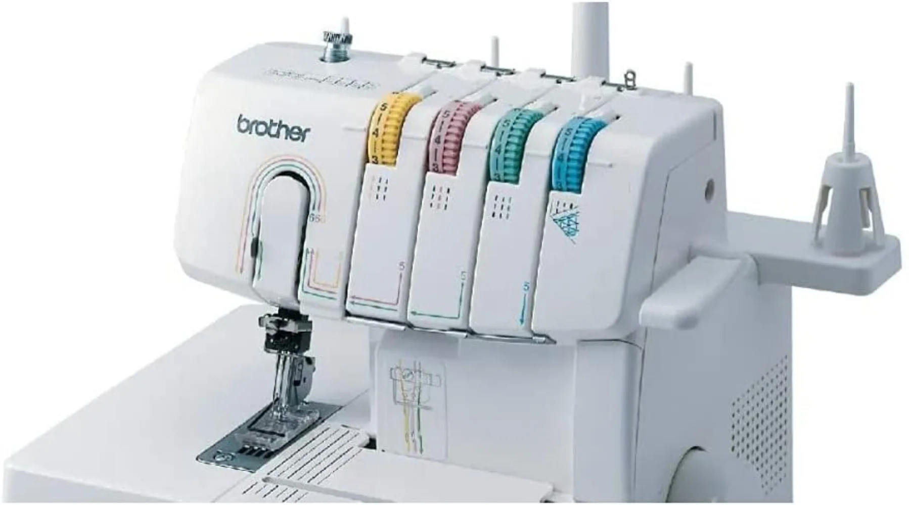 Coverstitch Serger Sturdy Metal Frame 1,100 Stitches Per Minute Trim Trap Included Snap-on Presser Feet