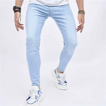 2025 Men Classic Advanced Pencil Jeans Homme Man Soft Stretch Black Biker Masculino Denim Slim Fit Casual Trousers Solid Pant 1