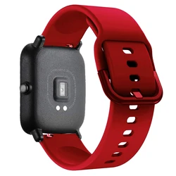 Silicone Replacement Strap for Smartwatch - 22mm Wristband Bracelet Accessory (Red)