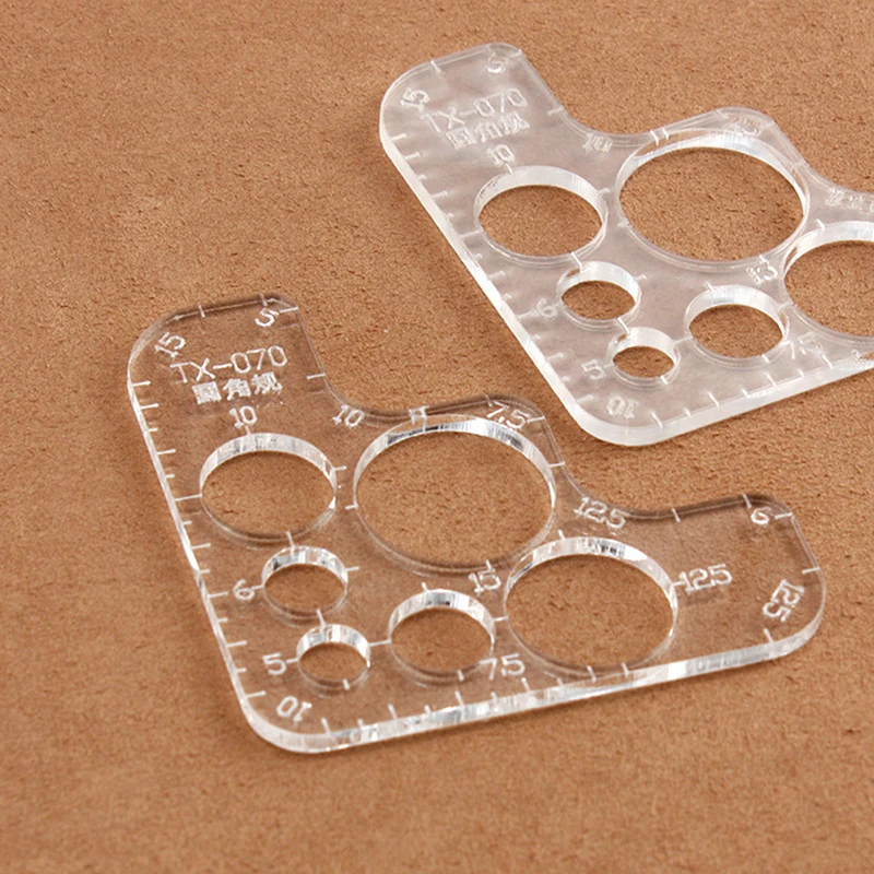 

9x9cm Acrylic R Gauge Ruler Regular Circular Angle Rounded Corner Template DIY Leather Drawing Design Pattern Mould Supplies