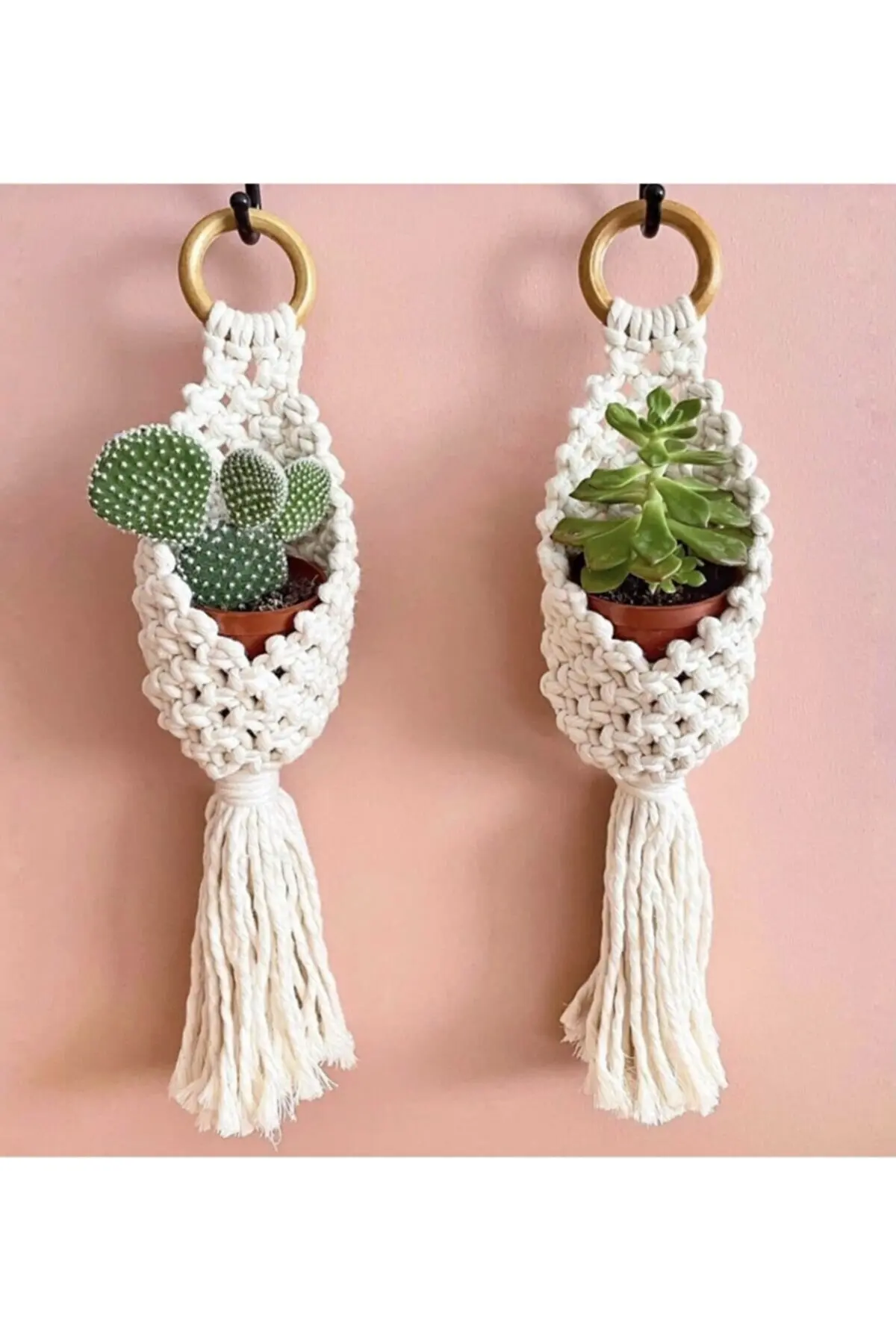 Donna Riutilizzare Preneur Artigianale Decorativo Macrame Wall Art Flower Rack String Hanging Basket Vaso Di Fiori Consegna Veloce