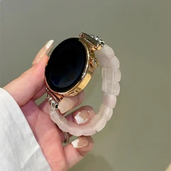 Elegant Natural Stone Elastic Bracelet Strap for 20MM (White)