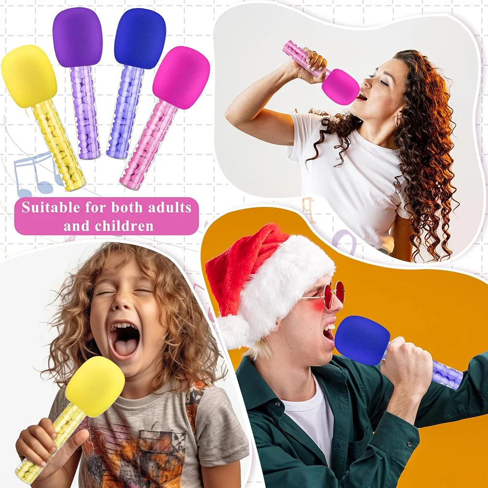 Haconba 15 Pack Toy Microphone Stage Mic Costume Prop Fake Mic Accessory Silver Glitter Microphone For Cosplay Stage Play Rock Star Accessories Prop Karaoke Birthday Theme Party Favors