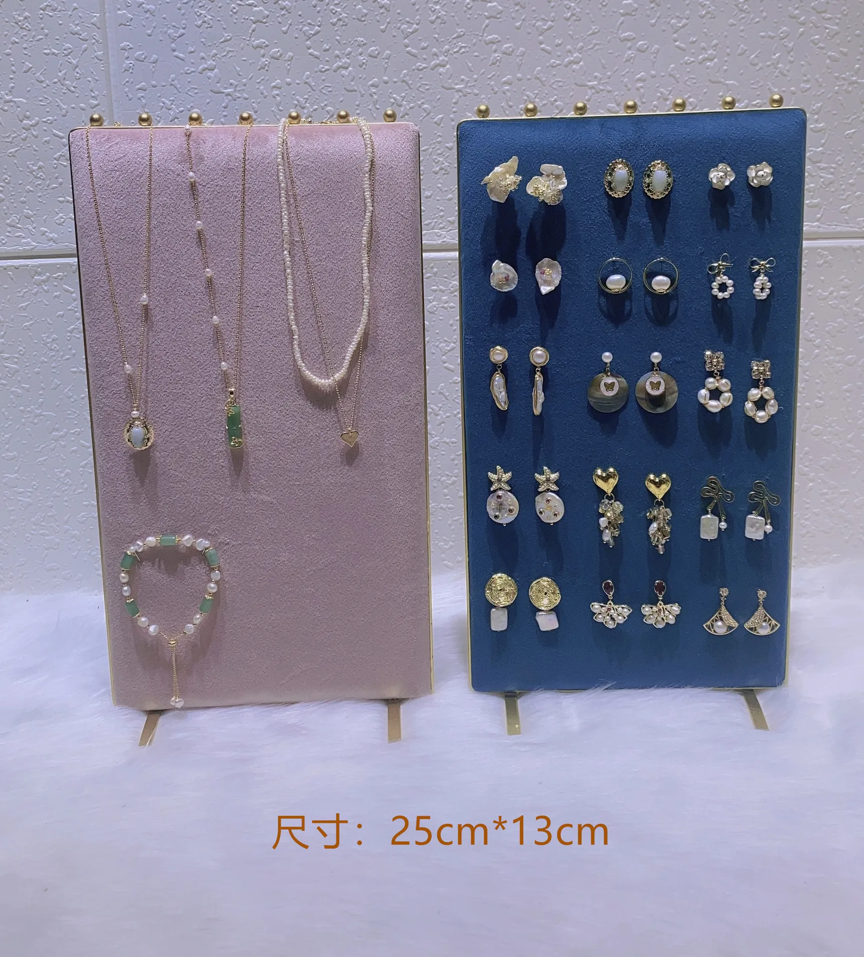 r-shinohara-square-screen-display-ab-face-orecchini-collana-spilla-gioielli-display-oggetti-di-scena-due-design-pratico