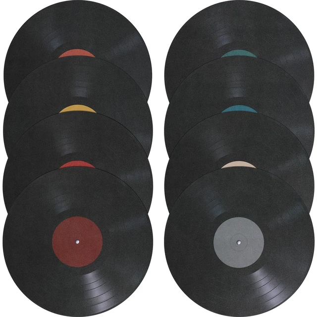 8pcs Retro Fake Records Vinyl Records Wall Decorative Paper