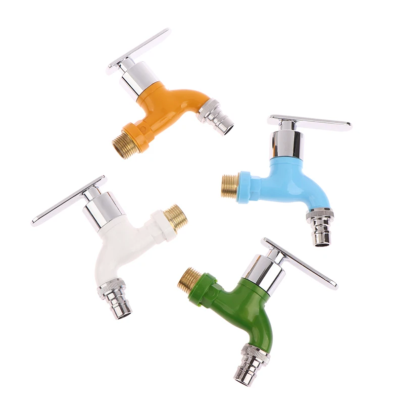 Faucet 1/2" Male Wall Mounted Washing Machine Faucet Plastic Water Hose Quick Connector Garden Balcony 4 Colors