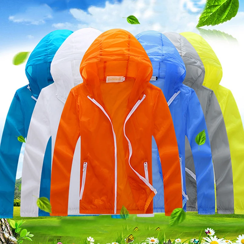 Women Men Teen Kids Quick Dry Ultrathin Ultralight Sunscreen UV UPF40+ Jacket Cycling Running Camping Coat Skin Windbreaker