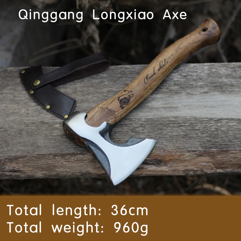 Outdoor chopping wood, cutting trees, camping, chopping bones, home use, handmade, refined steel forging, dragon whistling axe 5