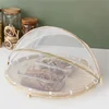 4X Hand-Woven Food Tent Basket Tray Fruit Vegetable Bread Storage Basket Simple Atmosphere Outdoor Picnic Mesh Net Cover 1