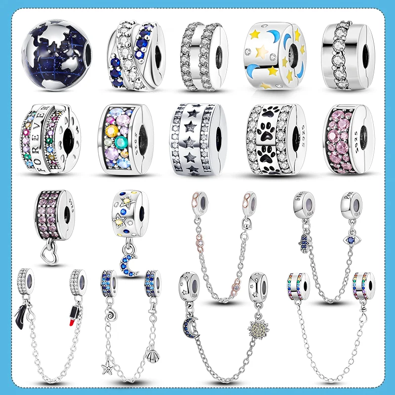 CZ Zircon Pave Pattern Clip Charm Daisy Beads Stopper Silver Clasp Jewelry Fit Original Pandora Bracelet Charms charm jewelry,sterling silver jewelry,beads charms,sterling silver beads,silver charm bead,charm bead,beads jewelry,sterling silver beads charm,loose gemstone jewelry