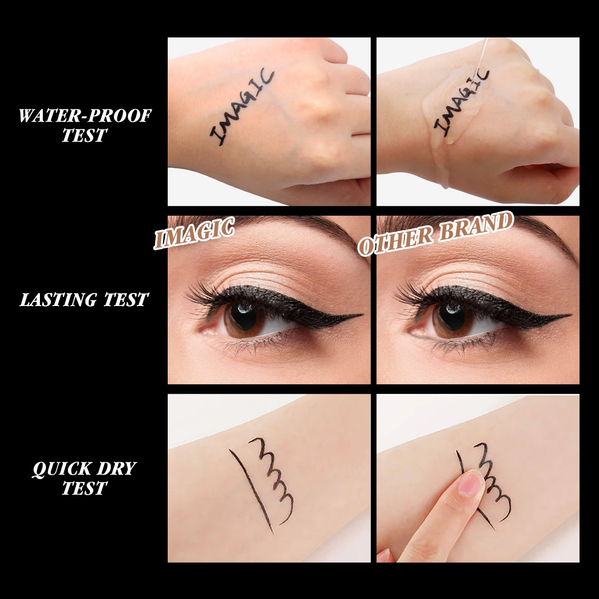 IMAGIC 1 sztuk Pro Eyeliner wodoodporny typ cieczy do makijażu Eyeliner natura długotrwałe dla kobiet uroda kosmetyki