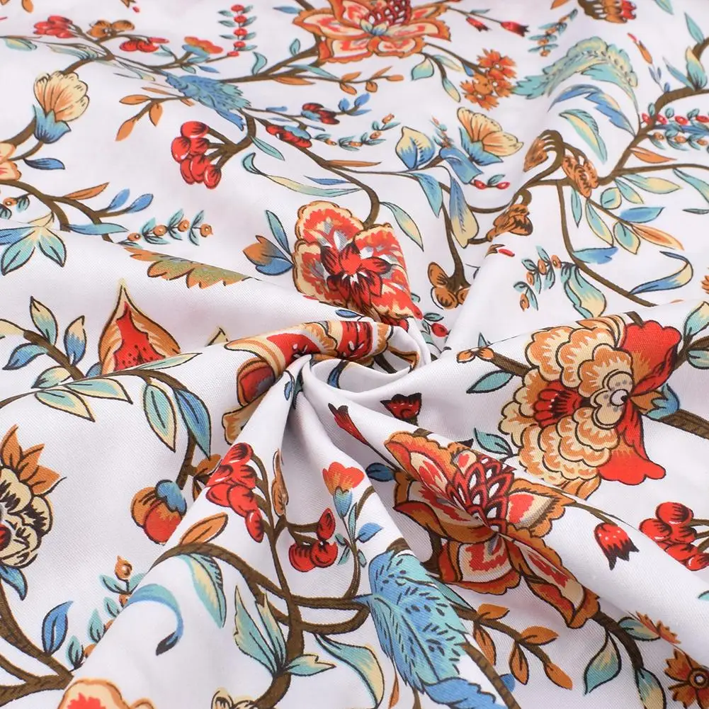 Chainho,Printed Twill Weave Cotton Fabric,DIY Sewing Quilting Material,Patchwork Cloth,Floral Series,4 Specification,CC351