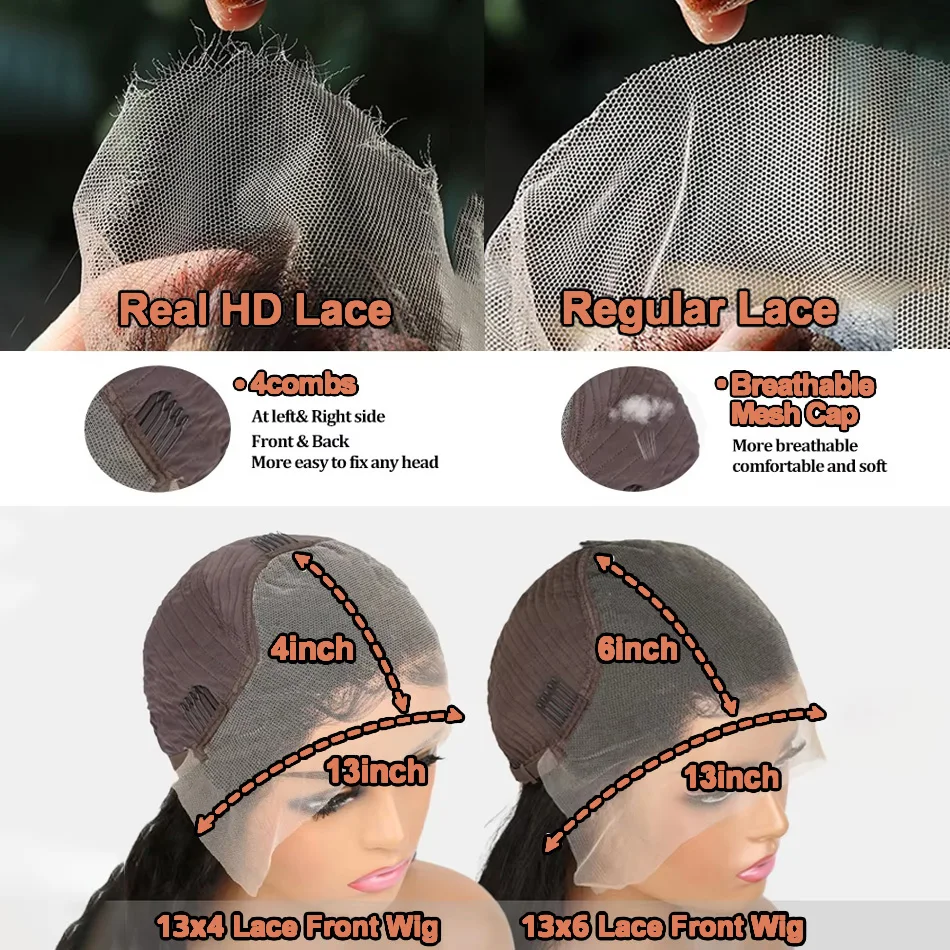 10 14 Inch 13x4 13x6 Bone Straight Lace Frontal Human Hair Wig Pre Plucked Brazilian Remy Short Bob Wig For Women