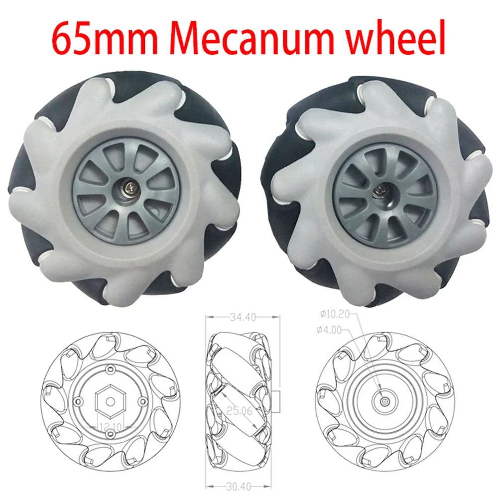 4pcs Mecanum Wheels 65/80/100mm Omni Smart Robot Car Chassis Competition OmniDirectional Mecanum Wheels Kit TT Motor Coupling image 2