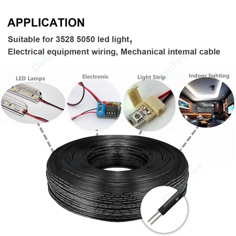 LED 익스텐션 케이블 JST 커넥터 플랫 케이블, SMD COB 5050 3528 LED 스트립 램프 전구, 전자 제품용 전선, 20m, 2 핀, 12V