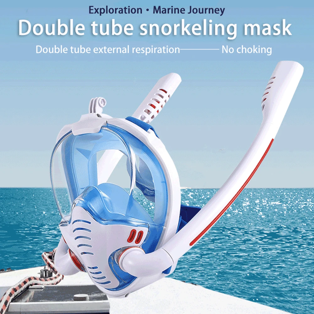 Snorkeling Mask Double Tube Silicone Full Dry Diving Mask Adults Swimming Diving Goggles Underwater Breathing Apparatus swimming goggles,snorkeling diving mask,diving mask,diving goggles