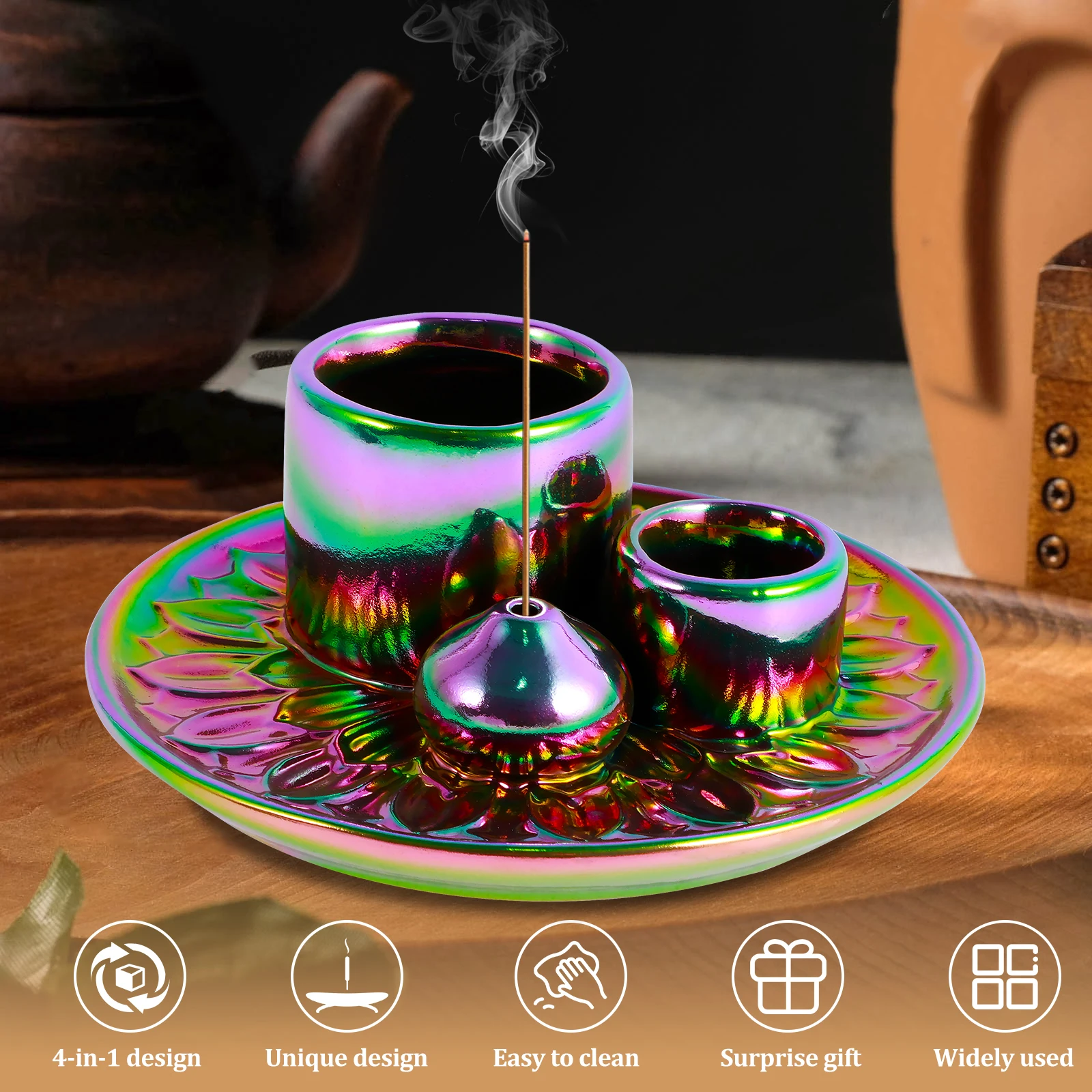 Palo Santo Sticks Holder Ceramic Burner Multi-Purpose Incense Candle Holder