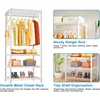H4 Mini Portable Closet, 4 Tiers Freestanding Clothing Garment Rack for Small Space, Metal Clothes Wardrobe System for 4