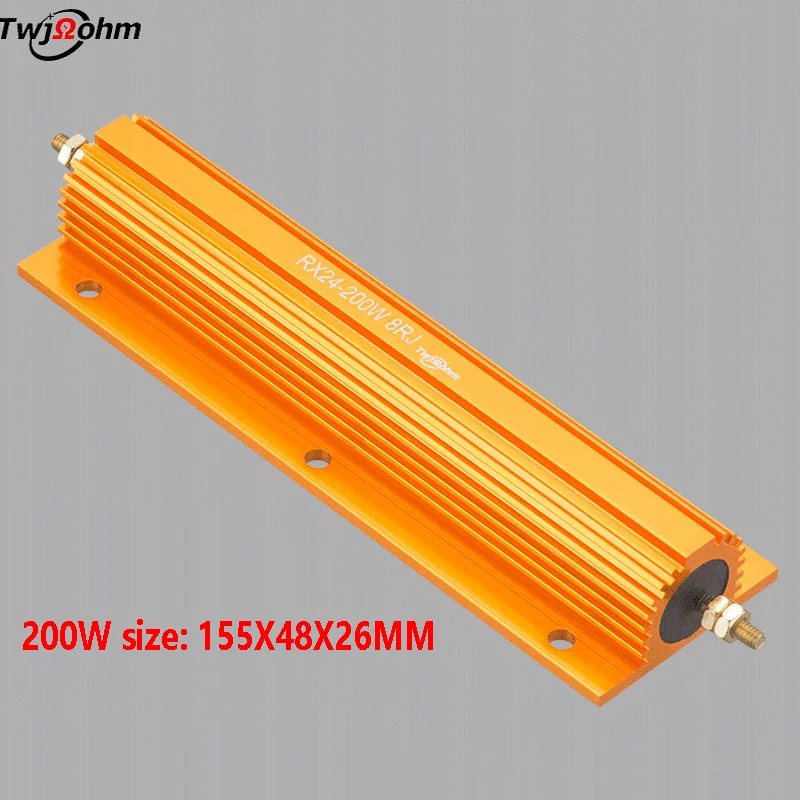 1pcs RX24 High-Power Resistor 300W 200W 150W 500W 0.1 ohm 2R 1KJ 6R 5R 8R 100R 500R ohm Aluminum Case Resistor Wirewound Resistor