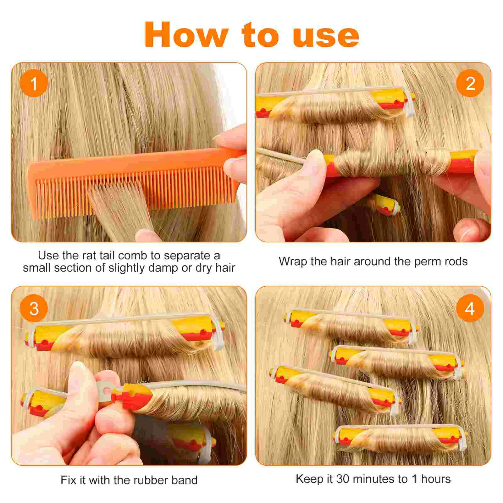 24 Pcs Hollow Roll Hair Curlers Perm Rods Hairdressing Tools